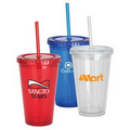 16 oz. Acrylic Tumbler w/ Drinking Straw